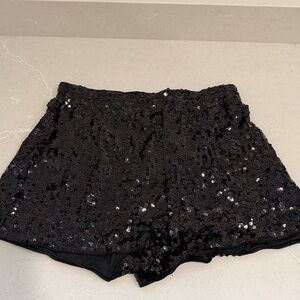 Sequin Black Women's Shorts